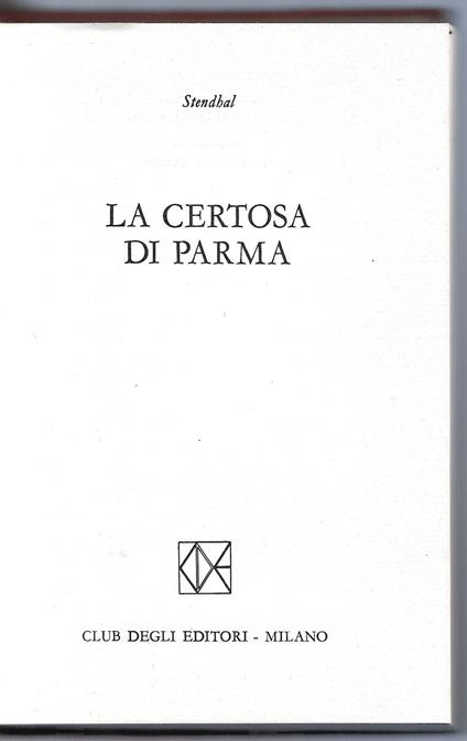 La certosa di Parma - Stendhal - copertina