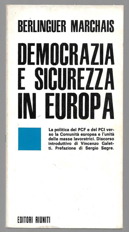 Democrazia e sicurezza in Europa - copertina