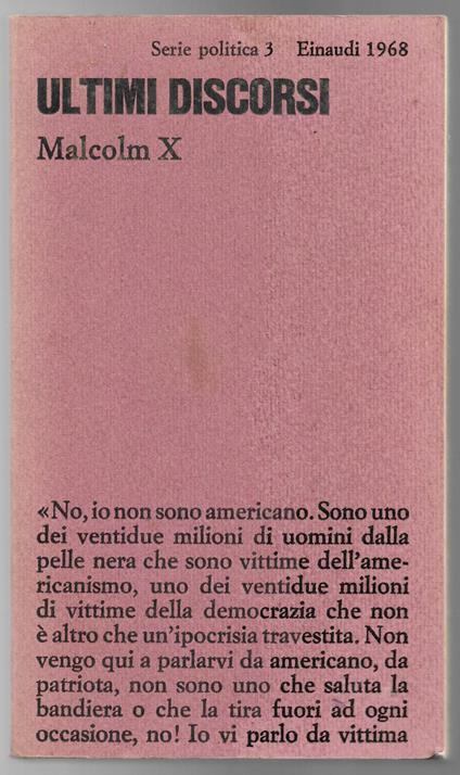 Ultimi discorsi - Malcolm X - copertina