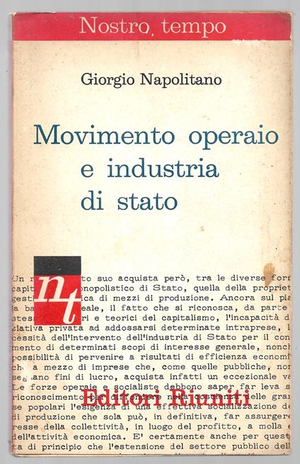 Movimentooperaio e industria di stato - Giorgio Napolitano - copertina
