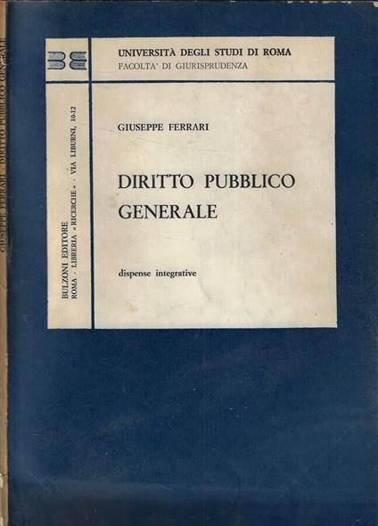 Diritto pubblico generale - Giuseppe Ferrari - copertina