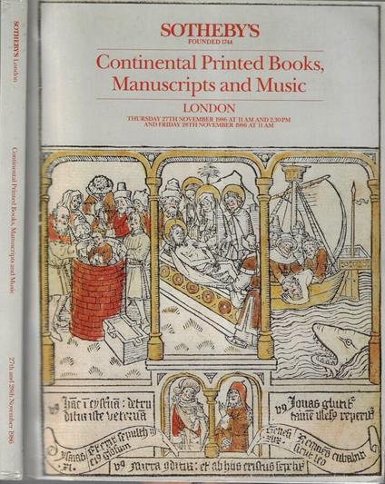 Continental printed books, manuscripts and music - copertina