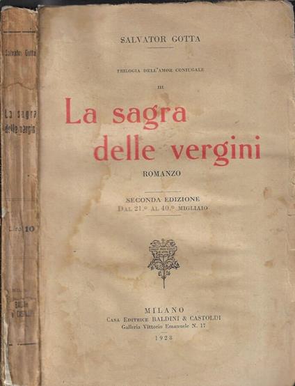 La sagra delle vergini - Salvator Gotta - copertina