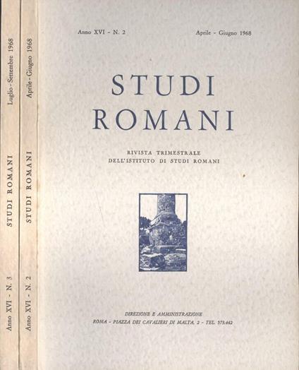 Studi romani Anno XVI n. 2 - 3 - copertina