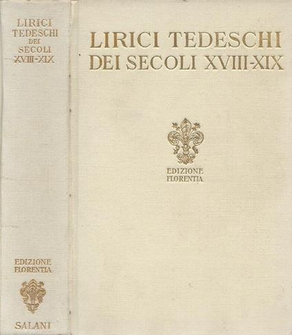 Lirici tedeschi dei secoli XVIII-XIX - Antonio Zanardo - copertina
