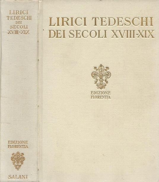 Lirici tedeschi dei secoli XVIII-XIX - Antonio Zanardo - copertina