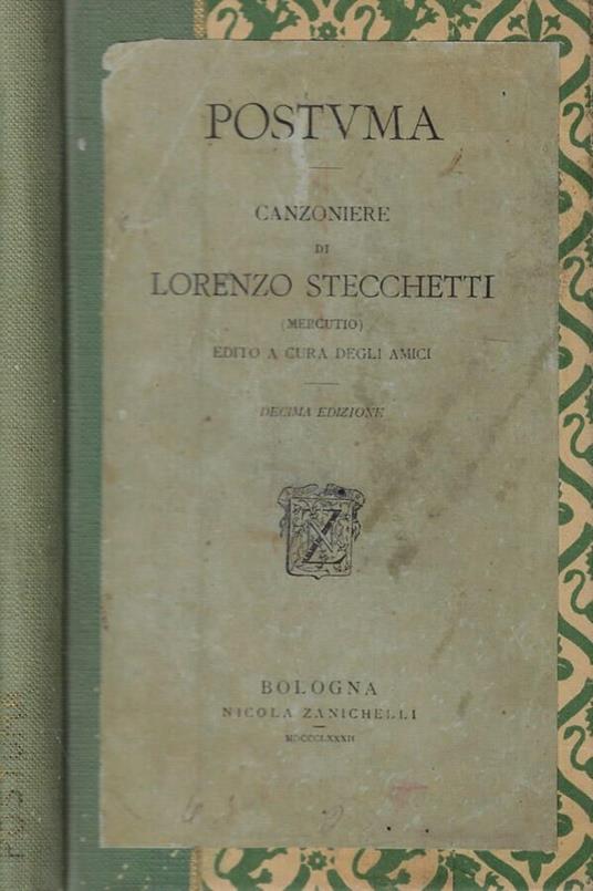 Postuma - Lorenzo Stecchetti - copertina