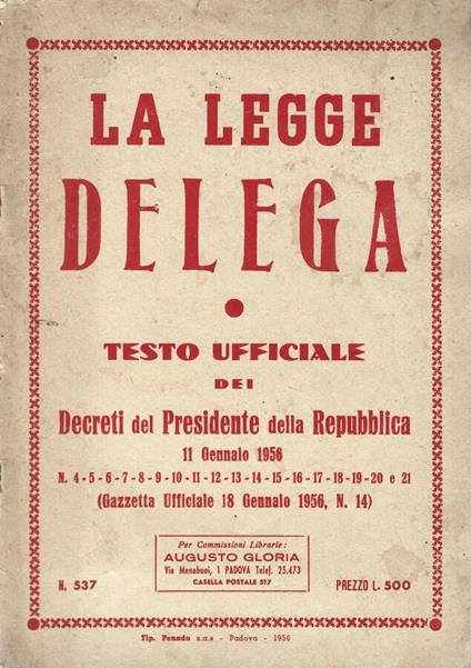 La legge delega - copertina