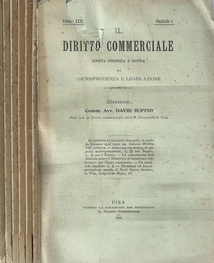 Il Diritto commerciale - copertina