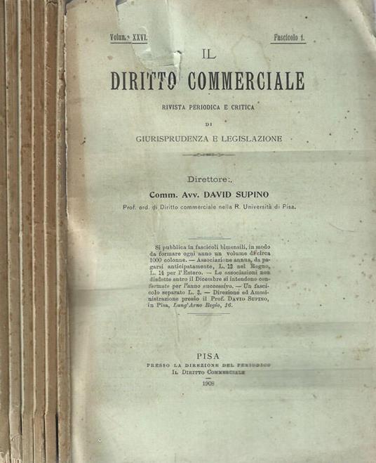 Il Diritto commerciale - copertina