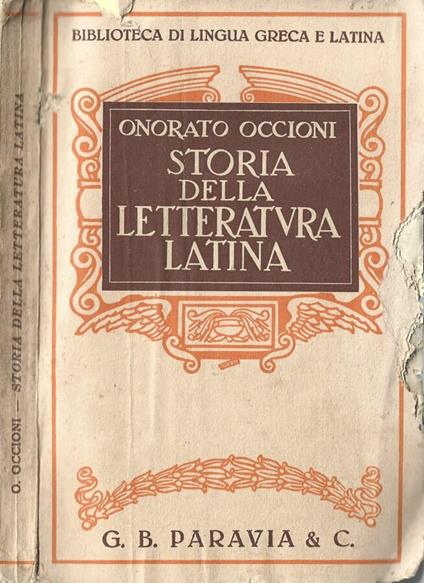 Storia della letteratura latina - copertina