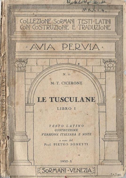 Le Tusculane - Marco Tullio Cicerone - copertina