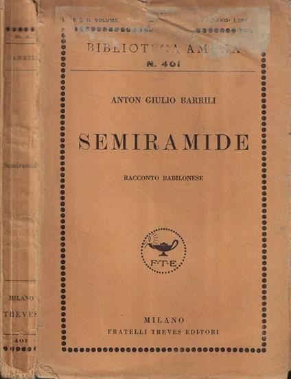 Semiramide - Anton Giulio Barrili - copertina