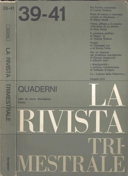 La Rivista Trimestrale n. 39 - 41 - copertina
