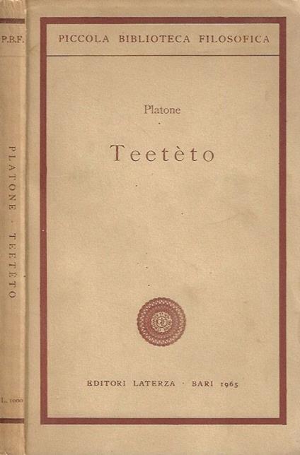 Teeteto - Platone - copertina