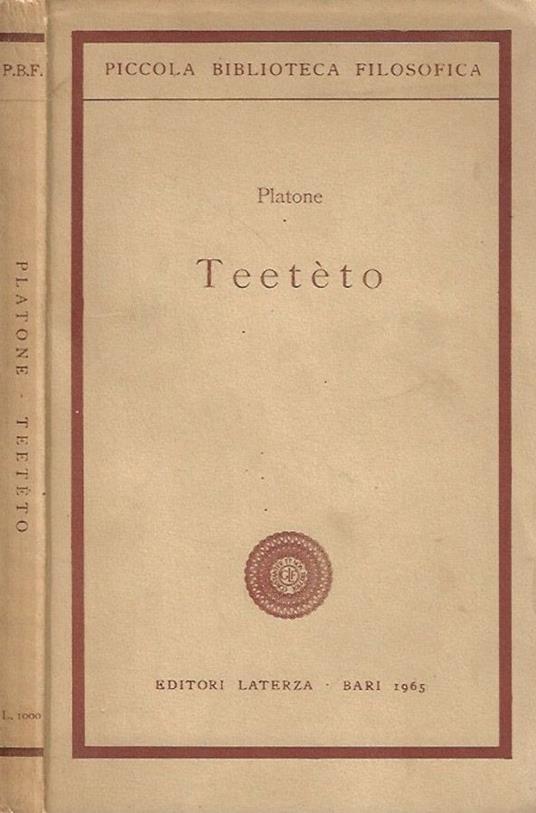 Teeteto - Platone - copertina