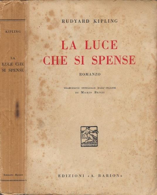 La luce che si spense - Rudyard Kipling - copertina