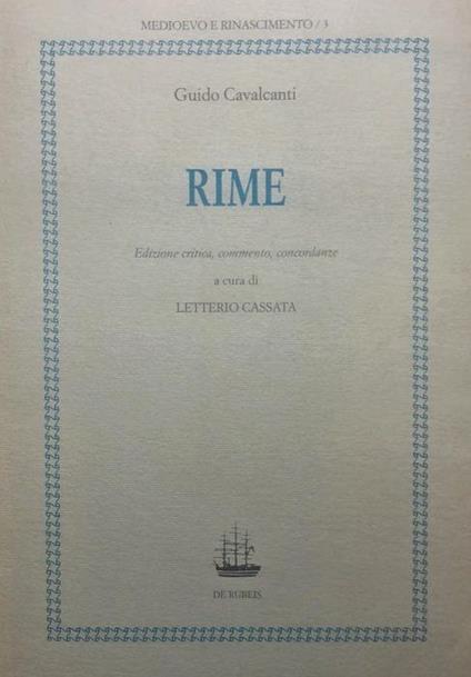 Rime - Guido Cavalcanti - copertina