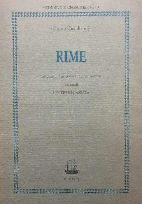 Rime - Guido Cavalcanti - copertina