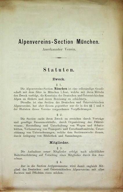 Alpenvereins-Section München: Statuten - copertina