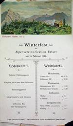 Winterfest der Alpenvereins-Sektion Erfurt am 13. Februar 1904: Speiskart'l - Weinkart'l