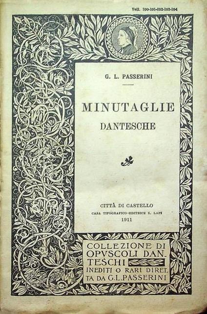 Minutaglie dantesche - G. L. Passerini - copertina