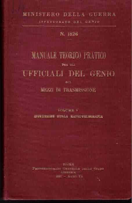 Manuale teorico pratico per gli ufficiali del Genio sui Mezzi di trasmissione - copertina