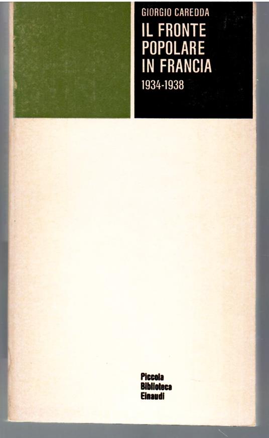 Il Fronte Popolare in Francia 1934-1938 - Giorgio Caredda - copertina