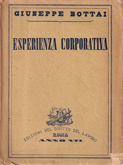 Esperienza corporativa - Giuseppe Bottai - copertina
