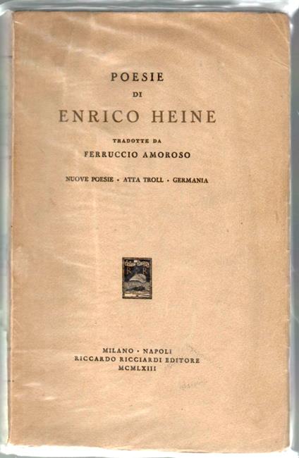 Poesie - Nuove Poesie Atta Troll Germania - Heinrich Heine - copertina