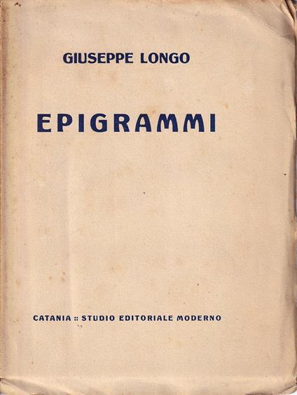 Epigrammi - Giuseppe Longo - copertina