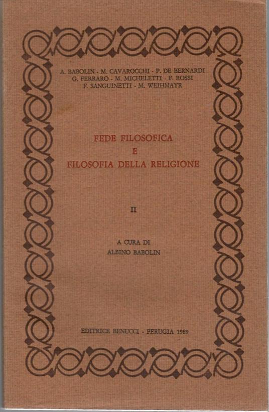 Fede Filosofica e Filosofia Della Religione - copertina
