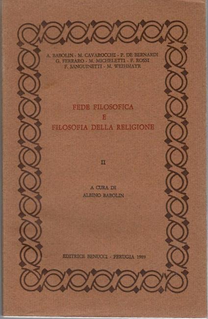 Fede Filosofica e Filosofia Della Religione - copertina