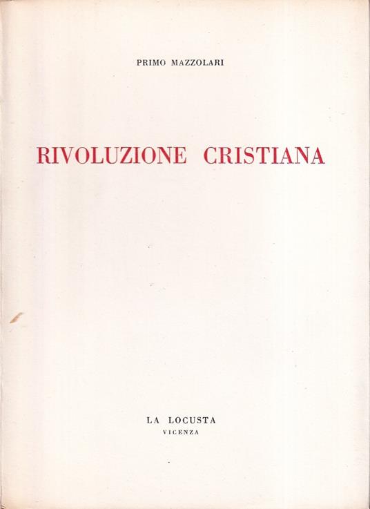 Rivoluzione cristiana - Primo Mazzolari - copertina