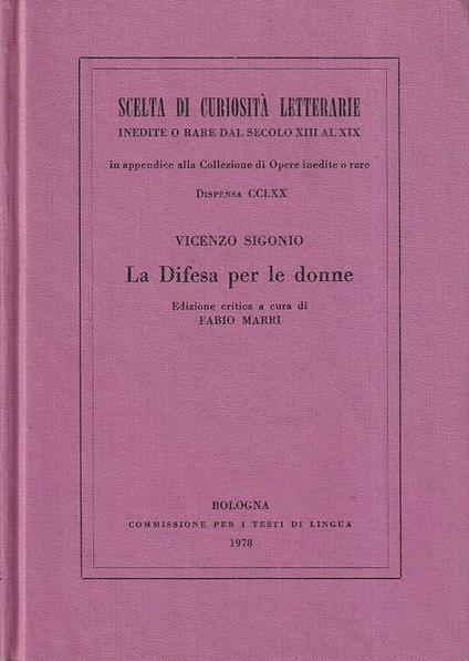 La Difesa per le donne - copertina