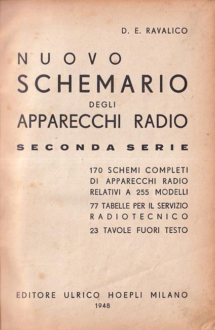 Nuovo schemario degli apparecchi radio - Seconda serie - Domenico E. Ravalico - copertina