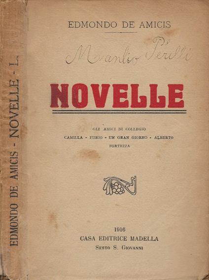 Novelle - Edmondo De Amicis - copertina