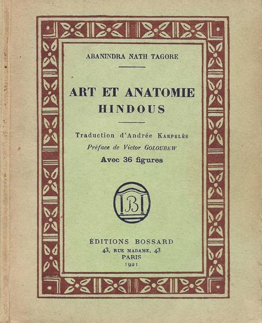 Art et Anatomie hindous - Rabindranath Tagore - copertina