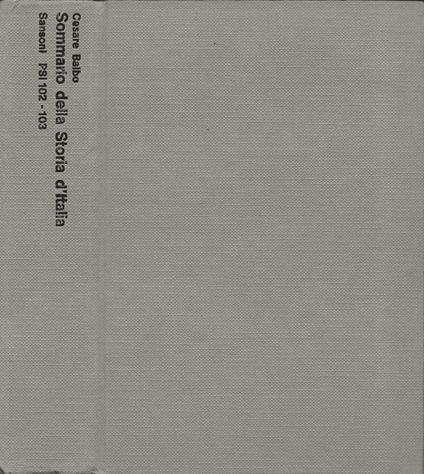 Sommario della Storia d'Italia - Cesare Balbo - copertina