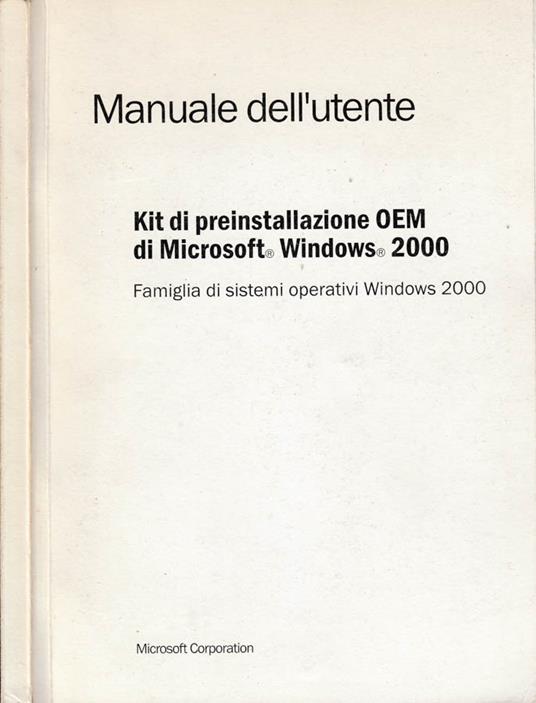 Manuale dell'utente del Kit di preinstallazione OEM di Microsoft Windows 2000 (OPK) - copertina