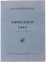 Annuario 1991. Tomo Secondo - Società Degli Steeple-Chases D'Italia
