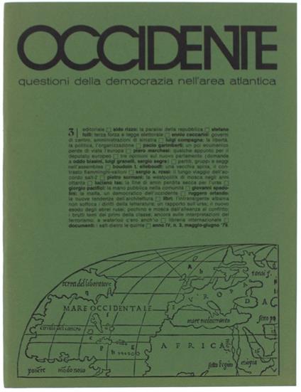 Occidente. Questioni Della Democrazia Nell'Area Atlantica. N. 3 - 1979 - Orlando Ruggero (Direttore) - Occidente, Rivista Trimestrale, - 1979 - copertina