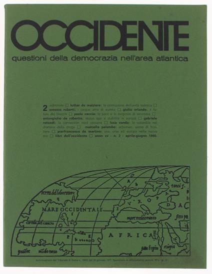 Occidente. Questioni Della Democrazia Nell'Area Atlantica. N. 2 - 1990 - copertina