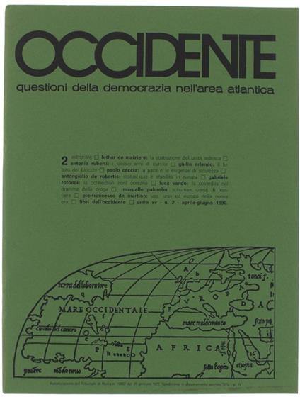 Occidente. Questioni Della Democrazia Nell'Area Atlantica. N. 2 - 1990 - copertina