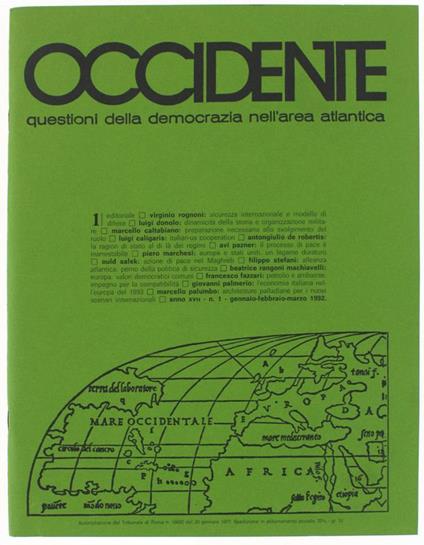 Occidente. Questioni Della Democrazia Nell'Area Atlantica. N. 1 - 1992 - copertina