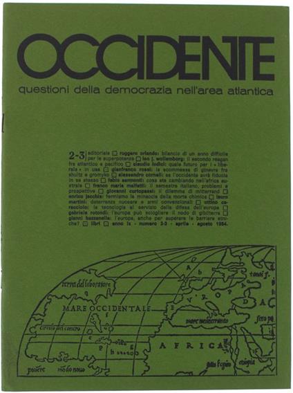 Occidente. Questioni Della Democrazia Nell'Area Atlantica. N. 2/3 - 1984 - copertina