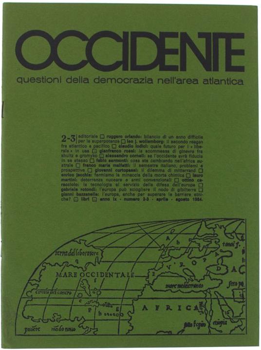 Occidente. Questioni Della Democrazia Nell'Area Atlantica. N. 2/3 - 1984 - copertina