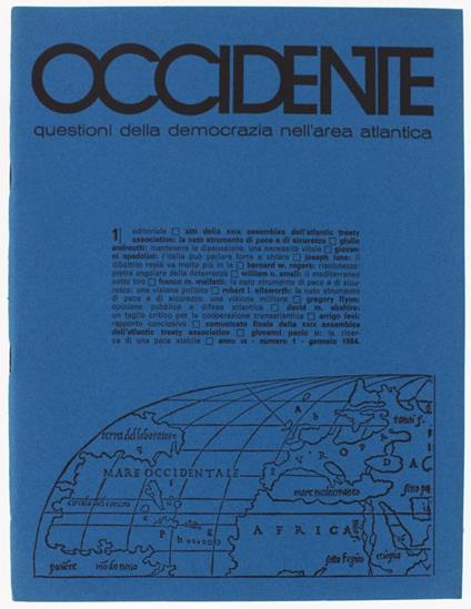 Occidente. Questioni Della Democrazia Nell'Area Atlantica. N. 1 - 1984 - copertina