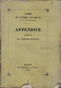 Opere di Pietro Giordani - Appendice - Pietro Giordani - copertina