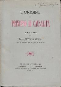 L’origine del principio di causalità. Saggio - Giovanni Ceschi - copertina